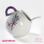 Сахарница с ложкой Доляна «Лаванда», 200 мл, 9×9 см 416086 - фото 713020