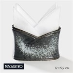 Салфетница фарфоровая Magistro «Ночной дождь», 12×5,7×8,2 см, цвет чёрный 418264 - фото 720457