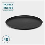 Поднос прорезиненный круглый Hanna Knövell, d=40 см, цвет чёрный 418819 - фото 721178