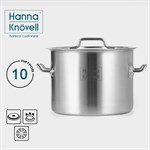 Кастрюля из нержавеющей стали Hanna Knovell с крышкой, 10 л,d=25 см, h=18 см, толщина стенки 0,8 мм 419244 - фото 673223