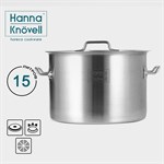 Кастрюля из нержавеющей стали Hanna Knovell с крышкой, 15 л,d=30 см, h=20 см, толщина стенки 0,8 мм 419245 - фото 673231