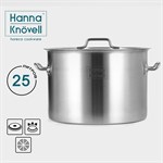 Кастрюля из нержавеющей стали Hanna Knovell с крышкой, 25 л, d=36 см, h=24 см, толщина стенки 0,8 мм 419247 - фото 673249