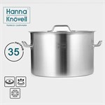 Кастрюля из нержавеющей стали Hanna Knovell с крышкой, 35л, d=40 см, h=26 см, толщина стенки 1 мм 419248 - фото 673258