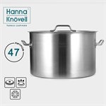 Кастрюля из нержавеющей стали Hanna Knovell с крышкой, 47 л, d=45 см, h=28 см, толщина стенки 1 мм 419249 - фото 673267