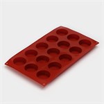 Форма для выпечки Доляна «Фигуры.Круг», силикон, 29×17×2 см, 15 ячеек (d=4,2 см), цвет МИКС 421104