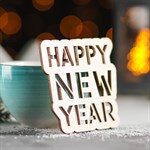 Деревянная подставка под горячее Happy New Year 422950 - фото 775851