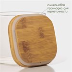 Cтеклянная банка для сыпучих продуктов с бамбуковой крышкой «Эко. Квадратная» (10х10,5 см) 423896