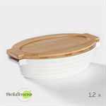 Форма для выпечки из жаропрочной керамики BellaTenero, 1,2 л, 28,4×16,3×6,2 см, цвет белый 424406 - фото 675201