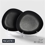 Блюдо фарфоровое для подачи Magistro Carbon, 26×23 см, цвет чёрный 424775 - фото 736278