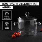 Кастрюля из жаропрочного стекла Magistro «Лия», 1,450 л, 16,5×16 см 425229 - фото 673372