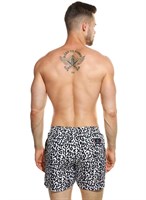 Черно-белые пляжные шорты из быстросохнущей ткани 426554