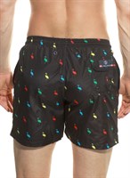 Мужские пляжные шорты с принтом в виде цветных фламинго 426587