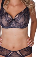 Темно-синий бюстгальтер с мягкой чашкой из кружева с «ресничками» 426761 Темно-синий бюстгальтер с мягкой чашкой из кружева с «ресничками» 426761