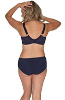 Темно-синий бюстгальтер с мягкой чашкой +size из кружева с «ресничками» 426766 Темно-синий бюстгальтер с мягкой чашкой +size из кружева с «ресничками» 426766