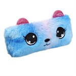 Пенал школьный меховой на молнии Calligrata  Мишка , микс 440464