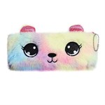 Пенал школьный меховой на молнии Calligrata  Мишка , микс 440464