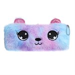 Пенал школьный меховой на молнии Calligrata  Мишка , микс 440464