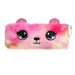 Пенал школьный меховой на молнии Calligrata  Мишка , микс 440464