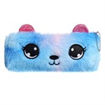 Пенал школьный меховой на молнии Calligrata  Мишка , микс 440464