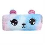 Пенал школьный меховой на молнии Calligrata  Мишка , микс 440464