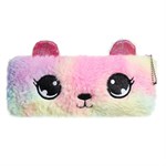 Пенал школьный меховой на молнии Calligrata  Мишка , микс 440464