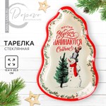 Новый год. Тарелка снеговик «Мечтай», 13.4 х 20.5 см 446550 - фото 763637