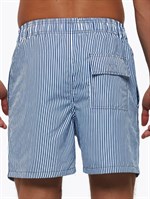 Темно-синие пляжные шорты в полоску 446732