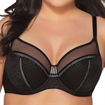 Бюстгальтер с мягкими чашками +size и серебристым декором 448164