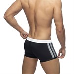 Черные мужские плавки-боксеры с серыми полосками по бокам 448917