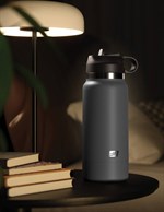 Серый мастурбатор в виде бутылки F*ck Flask 449594 - фото 65033