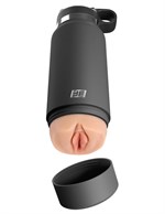 Серый мастурбатор в виде бутылки F*ck Flask 449594 - фото 155948