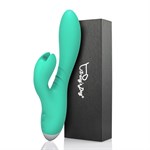 Зеленый вибратор-кролик Jade Rabbit Vibrator - 21,8 см. 450720 - фото 853679