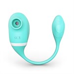 Мятный вакуумный вибростимулятор Tadpole Vibrating Dual Stimulation с виброхвостиком 450769