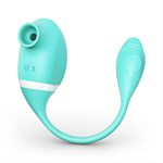 Мятный вакуумный вибростимулятор Tadpole Vibrating Dual Stimulation с виброхвостиком 450769 - фото 853547