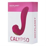 Бордовый вакуум-волновой вибратор 3-в-1 с язычком Calypso 450855 - фото 68339