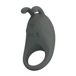 Серое эрекционное кольцо с вибрацией Master Ring 451239 - фото 782962