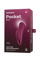 Малиновый вакуум-волновой стимулятор клитора с вибрацией Pocket Pro 1 454885 - фото 61508