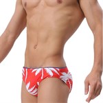 Красные мужские плавки-брифы с принтом в виде пальм 455499