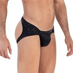 Черные трусы-джоки со звездочками Illusion Jockstrap 460627 - фото 62466