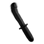 Черный вибратор The Large Realistic 10X Silicone Vibrator with Handle - 30,5 см. 477032 - фото 68184