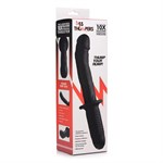 Черный вибратор The Large Realistic 10X Silicone Vibrator with Handle - 30,5 см. 477032 - фото 68186