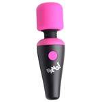 Розово-черный мини-вибромассажер 10X Vibrating Mini Silicone Wand 477033 - фото 800741