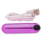 Лиловая вибропуля 10X Rechargeable Vibrating Metallic Bullet 477035 - фото 68279