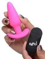 Розовая анальная вибропробка с пультом ДУ 21X Remote Control Vibrating Silicone Butt Plug - 10,4 см. 477036 - фото 68214