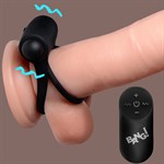 Черное эрекционное виброкольцо 28X Remote Control Vibrating Cock Ring & Bullet 477040 - фото 68331