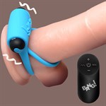 Голубое эрекционное виброкольцо 28X Remote Control Vibrating Cock Ring & Bullet 477041 - фото 68334