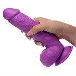 Фиолетовый фаллоимитатор на присоске 8.25  Dildo with Balls - 22,8 см. 477075 - фото 68669