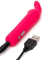 Розовая вибропуля с ушками Rechargeable Rabbit Ears Bullet Vibrator 477256 - фото 69346