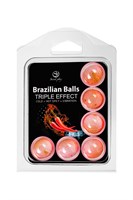 Набор из 6 шариков с массажным маслом Brazilian Balls с тройным эффектом 484642 - фото 805707