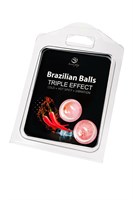 Набор из 2 шариков с массажным маслом Brazilian Balls с тройным эффектом 484645 - фото 69784